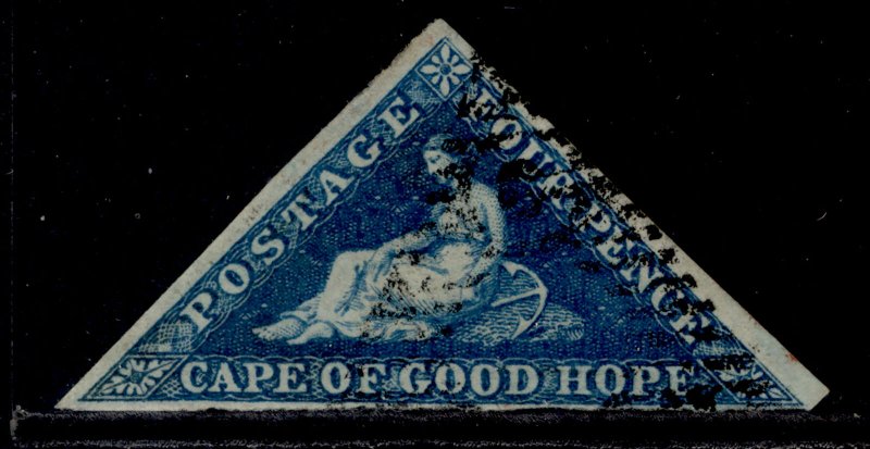 SOUTH AFRICA - Cape of Good Hope SG4, 4d deep blue, FINE USED. Cat £170.