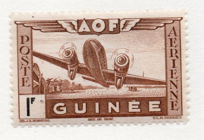 French Guinea 1940s Air Mail Early Issue Fine Mint Hinged 1F. 229512