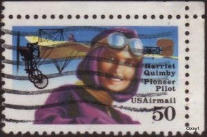 USA 1991 Sc#C128 50c Harriet Quimby Aviation Pioneer USED.