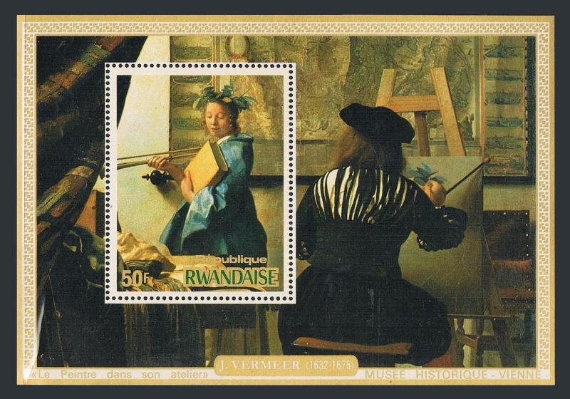 Rwanda 681-684,MNH.Michel Bl.66-69. Paintings 1975,by Jan Vermeer,1632-1675.