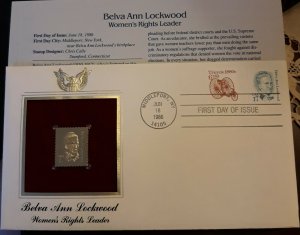 US 1986 FDC Belva Ann Lockwood, Women's Rights Leader, VF-XF !!