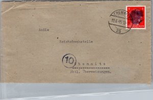 1945 Germany Postwar Provisionals cover to Chemnitz Local Use