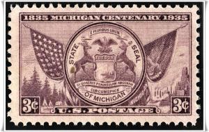 SC#775 3¢ Michigan Statehood (1935) MNH*  