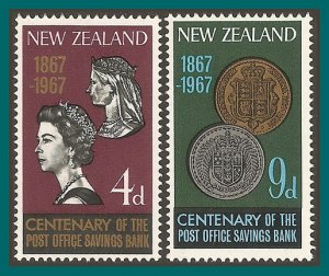 New Zealand 1967 PO Savings Bank, MNH  #380-381,SG843-SG844