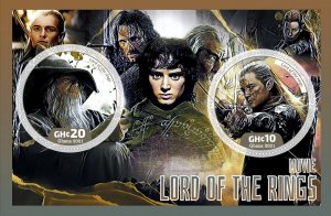 Stamps.Cinema.Lord of the rings 1+1 sheets perf 2021 year Ghana