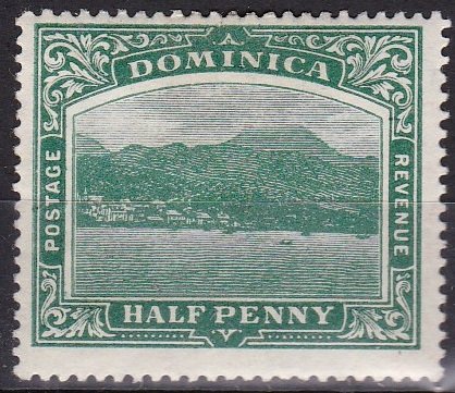 Dominica 1907 Scott # 35 Roseau Capitol MH small thin