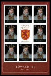 Grenada 2011 - King Edward III - Sheet of 8 IMPERF Stamps - Scott #3826 - MNH