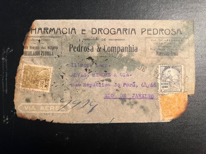 1939 Brazil Airmail Crash Cover to Rio De Janeiro Burnt and Soaked in Water