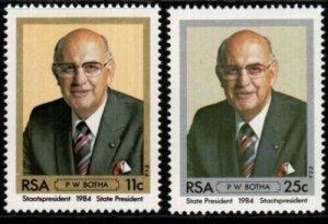 SOUTH AFRICA SG570/1 1984 INAUGURATION OF PRESIDENT BOTHA MNH