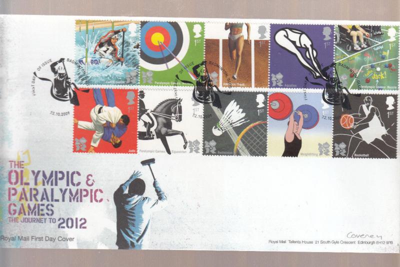 2009 JOURNEY TO OLYMPICS AND PARALYMPICS FIRST DAY COVER 