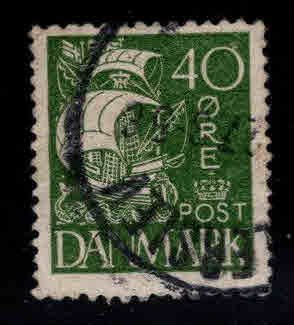 DENMARK  Scott 197 Used Caravel Ship stamp