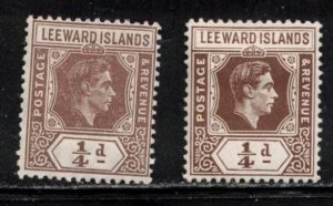 LEEWARD ISLANDS Scott # 103, 103a MH - KGVI