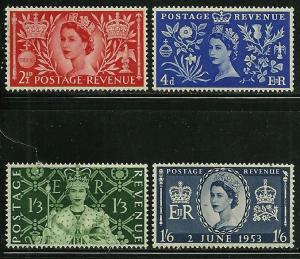 Great Britain # 313-16, Mint Hinge. CV $ 16.35