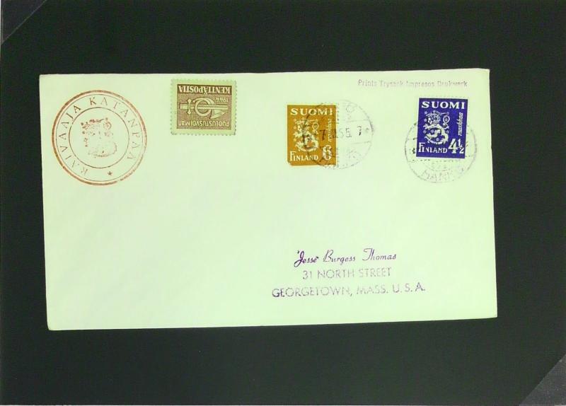 Finland 1955 Naval Cover KATANPAA to USA - Z2768