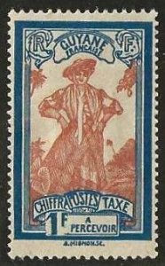 French Guiana J19 mint, lightly hinged, disturbed gum.  1929.  (F578)