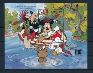 [22318] Lesotho 1992 Disney Mickey Mouse Donald Duck as Indians Sheet MNH