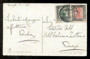 d397 - ITALY Colonies LIBYA 1922 Two Values on Tripoli Postcard