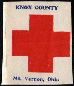 Vintage US Poster Stamp American Red Cross Mount Vernon, Ohio Unused