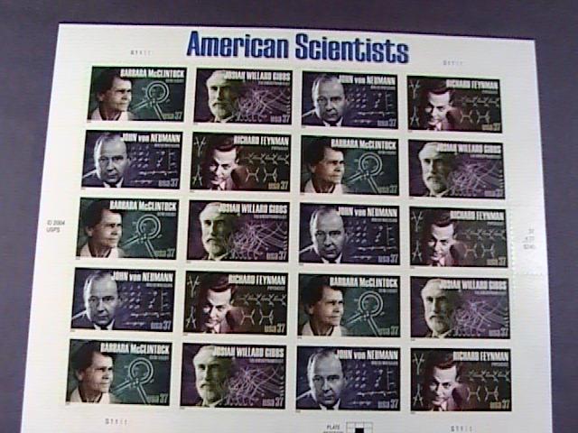 U.S.# 3906-3909(3909a)MINT/NH-PANE OF 20---AMERICAN SCIENTISTS---2005