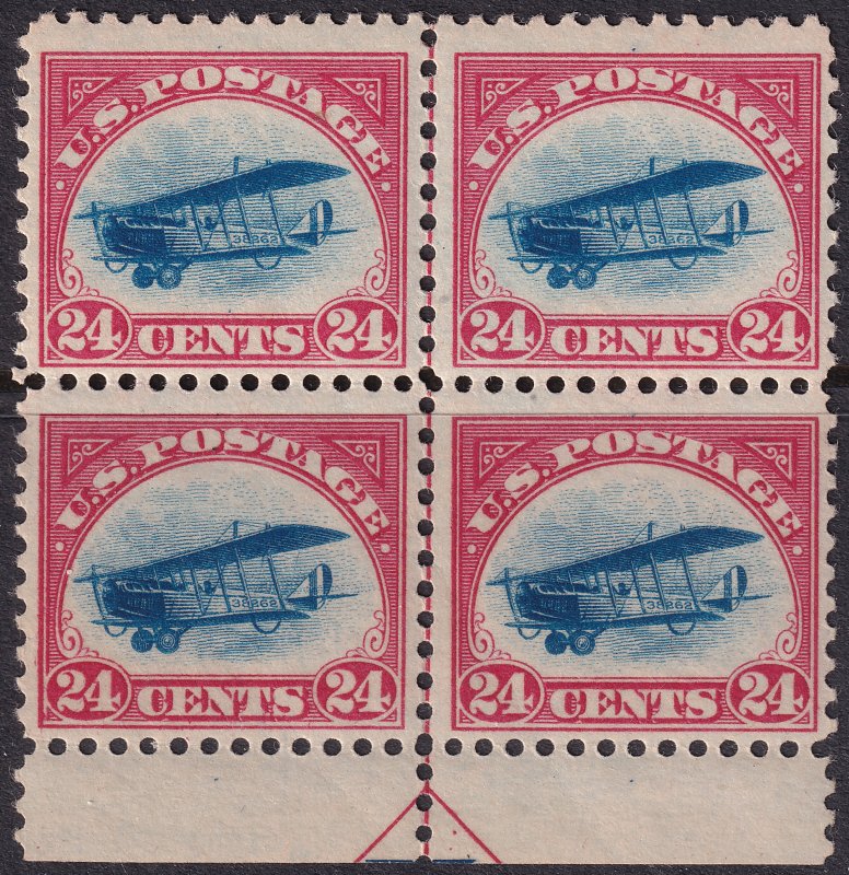 #C3 Mint NH, VF, Margin block of 4, bottom arrow (CV $600+) (CV $130 - ID3044...