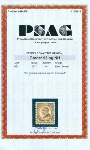 EDW1949SELL : USA 1927 Scott #633 XF-Superb MNH. PSAG Cert Graded 95. SMQI $95.