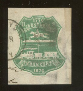 1876 United States of America Plimpton Co. 3c Postage Stamp #U219 CV $17.5