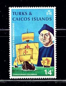 Turks and Caicos 253 MLH 1972 Columbus and his ships