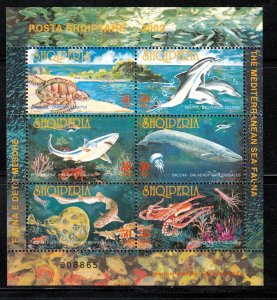 ALBANIA Sc 2695 NH MINISHEET OF 2002 - SEA LIFE