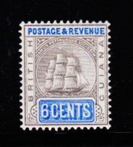 Album Treasures British Guiana Scott # 164 6c Colony Gasket (Ship) Mint Vlh-