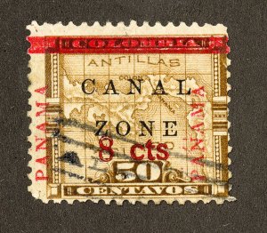 Canal Zone Stamps # 19 Used Scott Value $40.00