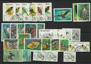 Tanzania Various Birds Some Birds of Prey & Butterflies Stamps Ref 24908