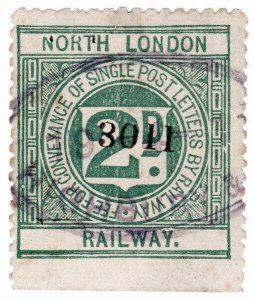 (I.B) North London Railway : Letter Stamp 2d (Highbury)