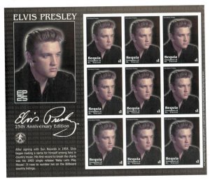 Bequia 2002 - Elvis Presley Music - Sheet of 9 Stamps - Scott #308 - MNH