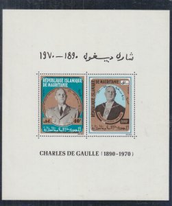 MAURITANIA, 1971 Charles De Gaulle Souvenir Sheet, mnh.