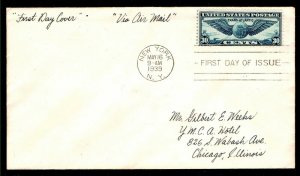 C24 TRANS ATLANTIC FDC - ISSUED MAY 16 1939 CV$50.00 (ESP#118)