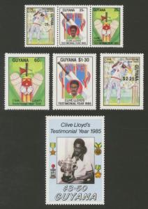 Guyana Sc# 1394-8 MNH Clive Lloyd's Testimonial Year 1985