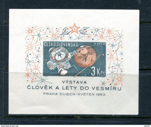 Czechoslovakia 1963 Mini Sheet Sc1175 Mi Block 19 MNH Space Cv 18 euro 13945