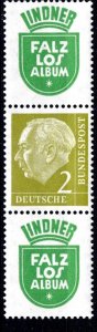 Germany Bund Scott # 702, 2 labels R5, mint nh, se-tenant, S38