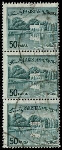 Pakistan #138a Shalimar Gardens Block of 3; Used