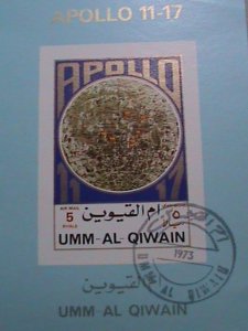 UMM AL QIWAIN AIRMAIL STAMP: 1973   SPACE SHIP APOLLO 11-17 CTO MNH S/S #1