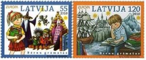 Latvia Lettland Lettonie 2010 Europa CEPT Children books set of 2 stamps MNH