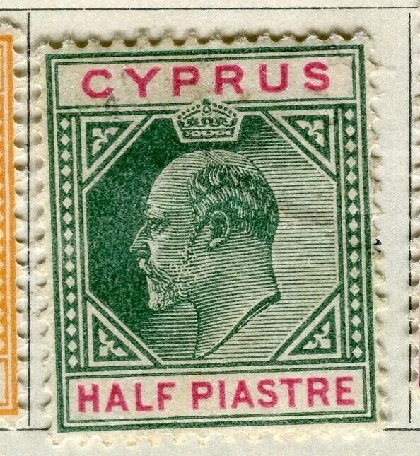 CYPRUS; 1904 early Ed VII issue fine used 1/2Pi. value