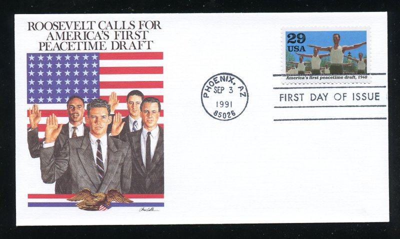 US 2559b World War II - Peacetime draft UA Fleetwood cachet FDC 