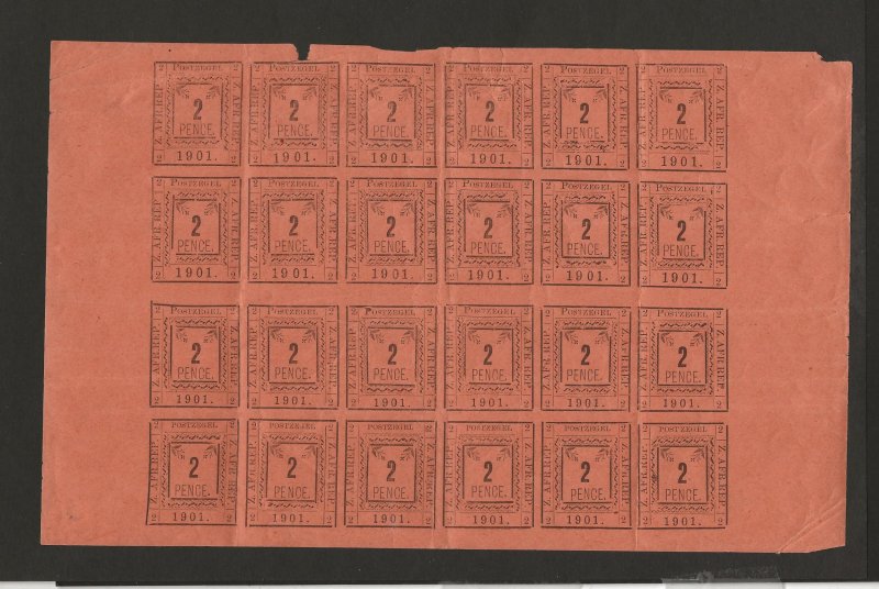 TRANSVAAL SC# 181-83 COMP PANE/24 ALL 3 TYPES+VARITIES, SEE BACK   MNH