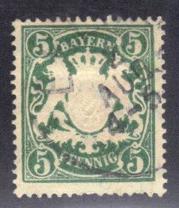 BAVARIA, BAYERN SCOTT# 39 USED 5pf 1876-78