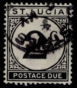 ST. LUCIA GVI SG D7, 2c black, FINE USED. Cat £30.