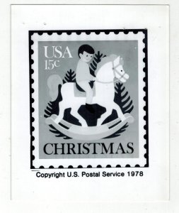 1978 CHRISTMAS TOY HOBBY HORSE 1769 FDC ON SCARCE USPS PUBLICTY PHOTO