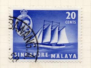 Singapore Malaya 1955 Early Issue Fine Used 20c. 283987