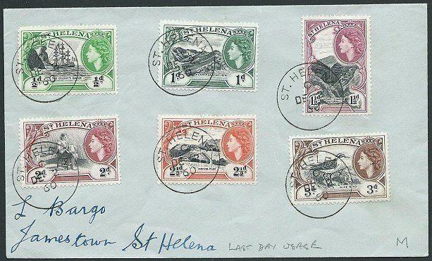 ST HELENA 1960 cover with QE to 3d - last day of used Dec 2................43880