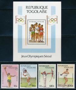 Togo - Seoul Olympic Games MNH Sports Set Marathon #1466-70 (1988)